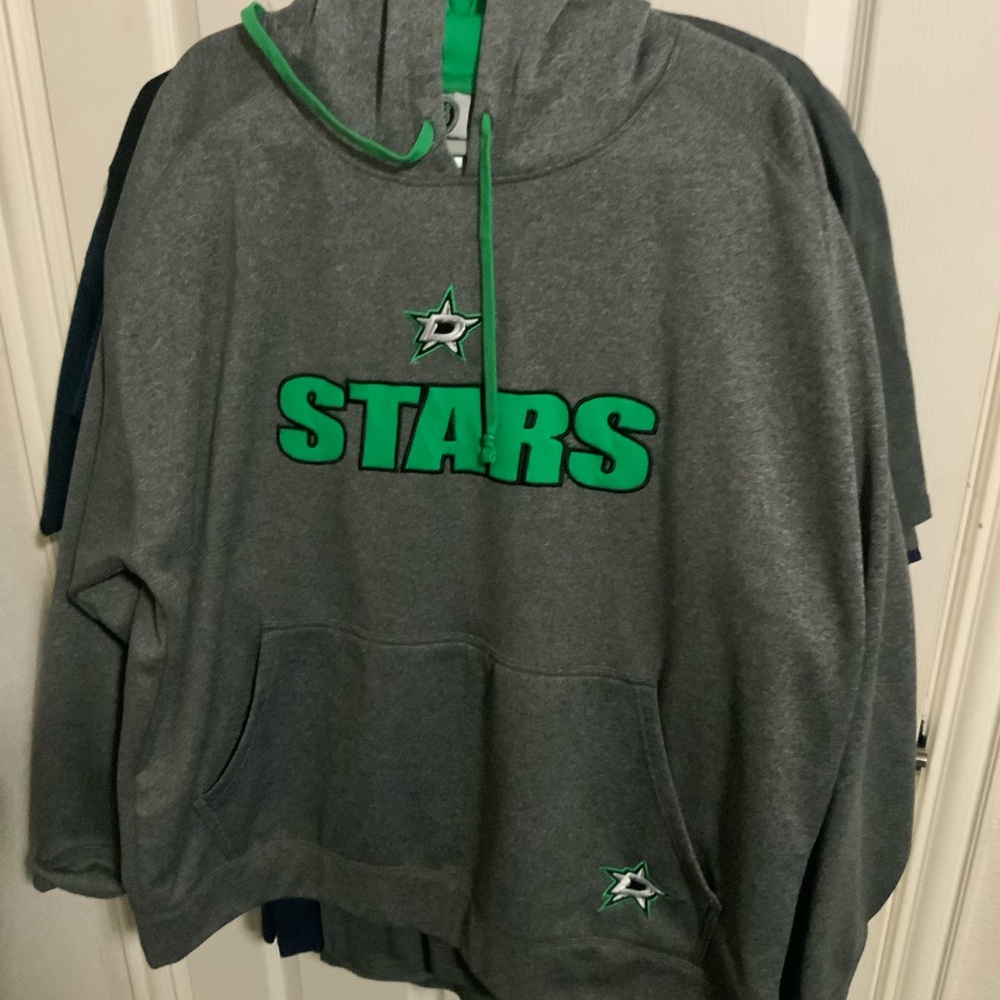 Gray Stars Hoodie with Green Accents